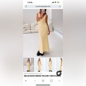 Princess Polly Nellie Maxi Dress Yellow/ Red Floral